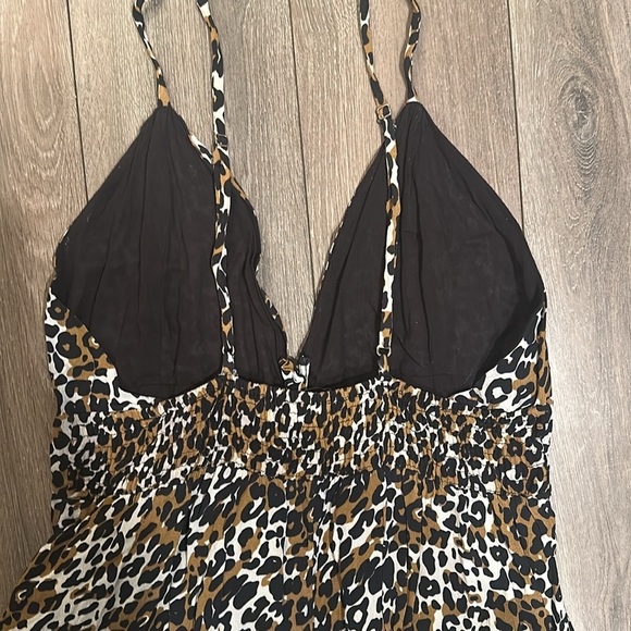 Cleobella Leopard Print Midi Maxi Dress Cheetah Brown Button front - Picture 5 of 9